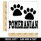 Pomeranian Dog Paw Prints Fun Text Square Rubber Stamp for Stamping Crafting